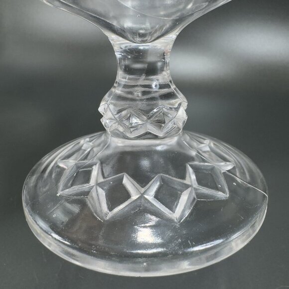 Antique Adams Glass Co Jacobs Tears Clear Goblets Cups Manganese 365nm Set 2 UV - Picture 9 of 14